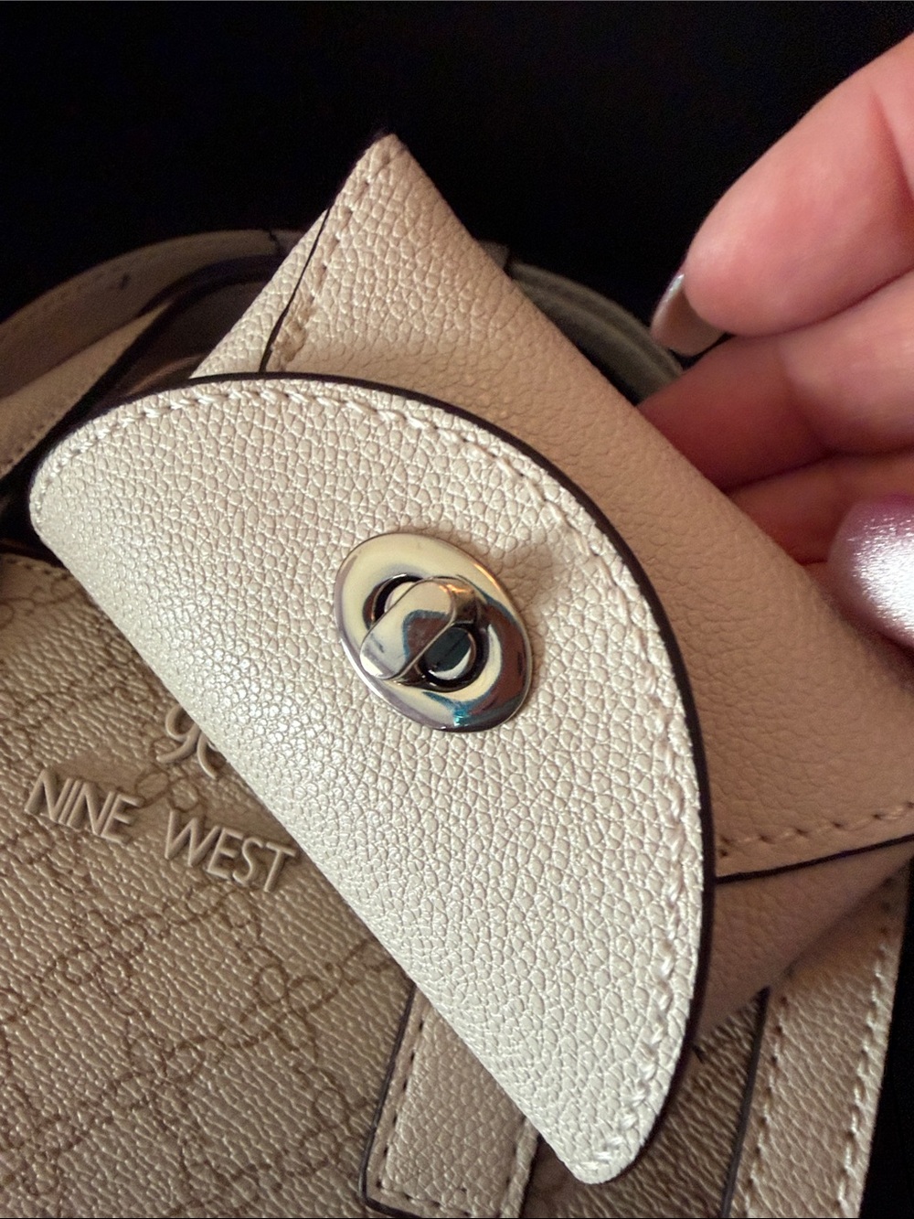 Nine West Beige Logo-Print Tote with Matching Mini Crossbody - Picture 4 of 5